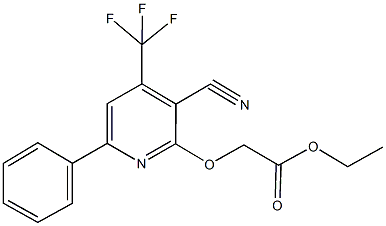 ethyl {[3-cyano-6-phenyl-4-(trifluoromethyl)-2-pyridinyl]oxy}acetate Struktur