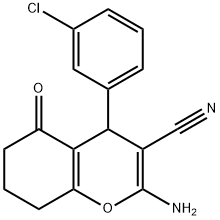 2-amino-4-(3-chlorophenyl)-5-oxo-5,6,7,8-tetrahydro-4H-chromene-3-carbonitrile Struktur