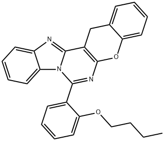 7-(2-butoxyphenyl)-14H-chromeno[2',3':4,5]pyrimido[1,6-a]benzimidazole Struktur