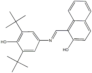 1-{[(3,5-ditert-butyl-4-hydroxyphenyl)imino]methyl}-2-naphthol Struktur