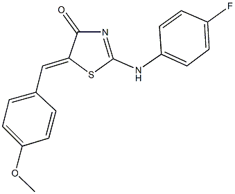 2-(4-fluoroanilino)-5-(4-methoxybenzylidene)-1,3-thiazol-4(5H)-one Struktur