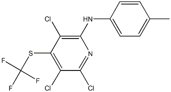 N-(4-methylphenyl)-N-{3,5,6-trichloro-4-[(trifluoromethyl)sulfanyl]-2-pyridinyl}amine Struktur