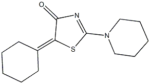 5-cyclohexylidene-2-(1-piperidinyl)-1,3-thiazol-4(5H)-one Struktur