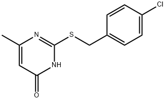 2-[(4-chlorobenzyl)sulfanyl]-6-methyl-4(3H)-pyrimidinone Struktur