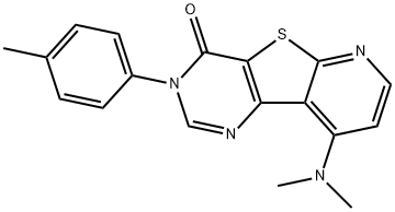 9-(dimethylamino)-3-(4-methylphenyl)pyrido[3',2':4,5]thieno[3,2-d]pyrimidin-4(3H)-one Struktur