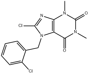 8-chloro-7-(2-chlorobenzyl)-1,3-dimethyl-3,7-dihydro-1H-purine-2,6-dione Struktur