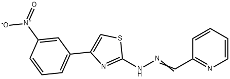 2-pyridinecarbaldehyde (4-{3-nitrophenyl}-1,3-thiazol-2-yl)hydrazone Struktur