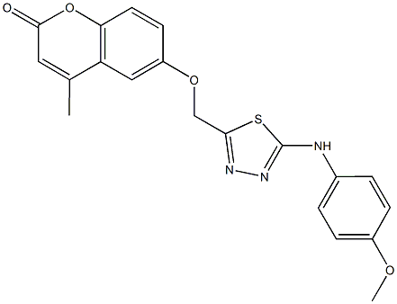 6-{[5-(4-methoxyanilino)-1,3,4-thiadiazol-2-yl]methoxy}-4-methyl-2H-chromen-2-one Struktur