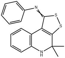 N-(4,4-dimethyl-4,5-dihydro-1H-[1,2]dithiolo[3,4-c]quinolin-1-ylidene)-N-phenylamine Struktur