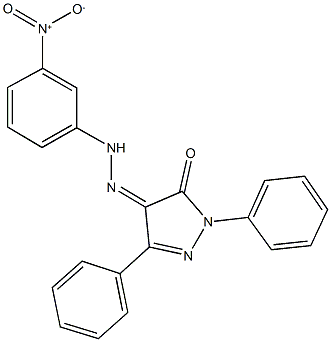 1,3-diphenyl-1H-pyrazole-4,5-dione 4-({3-nitrophenyl}hydrazone) Struktur