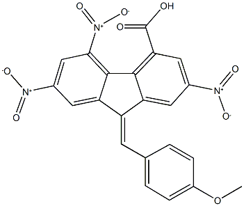 2,5,7-trisnitro-9-(4-methoxybenzylidene)-9H-fluorene-4-carboxylic acid Struktur