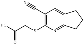 [(3-cyano-6,7-dihydro-5H-cyclopenta[b]pyridin-2-yl)sulfanyl]acetic acid Struktur