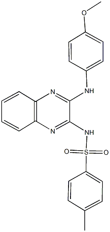 N-[3-(4-methoxyanilino)-2-quinoxalinyl]-4-methylbenzenesulfonamide Struktur