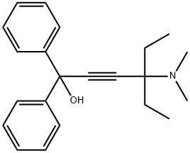 4-(dimethylamino)-4-ethyl-1,1-diphenyl-2-hexyn-1-ol Struktur