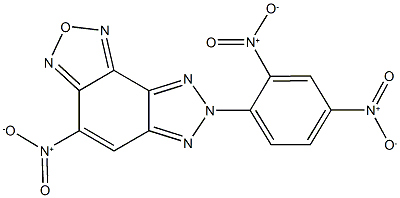 7-{2,4-bisnitrophenyl}-4-nitro-7H-[1,2,3]triazolo[4,5-e][2,1,3]benzoxadiazole Struktur