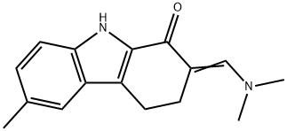 2-[(dimethylamino)methylene]-6-methyl-2,3,4,9-tetrahydro-1H-carbazol-1-one Struktur