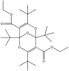 diethyl 1,3,5,7-tetratert-butyl-2,6,9-trioxabicyclo[3.3.1]nona-3,7-diene-4,8-dicarboxylate Struktur