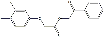 2-oxo-2-phenylethyl (3,4-dimethylphenoxy)acetate Struktur