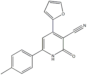 4-(2-furyl)-6-(4-methylphenyl)-2-oxo-1,2-dihydro-3-pyridinecarbonitrile Struktur