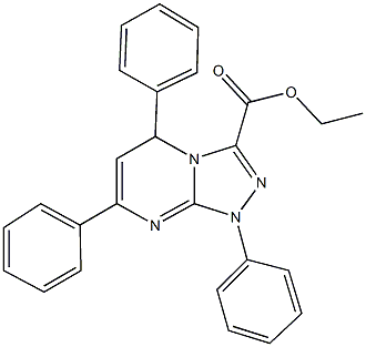 ethyl 1,5,7-triphenyl-1,5-dihydro[1,2,4]triazolo[4,3-a]pyrimidine-3-carboxylate Struktur