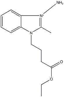 1-amino-3-(4-ethoxy-4-oxobutyl)-2-methyl-3H-benzimidazol-1-ium Struktur