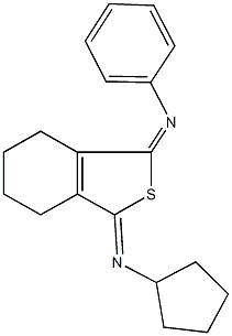 N-cyclopentyl-N-[3-(phenylimino)-4,5,6,7-tetrahydro-2-benzothien-1-ylidene]amine Struktur