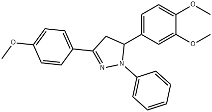 5-(3,4-dimethoxyphenyl)-3-(4-methoxyphenyl)-1-phenyl-4,5-dihydro-1H-pyrazole Struktur