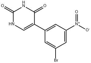 5-{3-bromo-5-nitrophenyl}-2,4(1H,3H)-pyrimidinedione Struktur