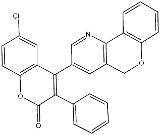 6-chloro-4-(5H-chromeno[4,3-b]pyridin-3-yl)-3-phenyl-2H-chromen-2-one Struktur