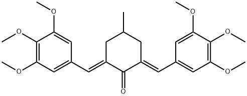 4-methyl-2,6-bis(3,4,5-trimethoxybenzylidene)cyclohexanone Struktur