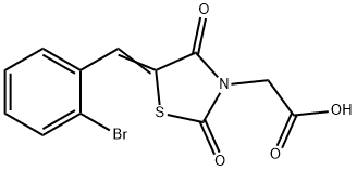 [5-(2-bromobenzylidene)-2,4-dioxo-1,3-thiazolidin-3-yl]acetic acid Struktur