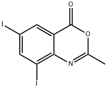 6,8-diiodo-2-methyl-4H-3,1-benzoxazin-4-one Struktur