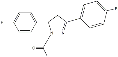 1-acetyl-3,5-bis(4-fluorophenyl)-4,5-dihydro-1H-pyrazole Struktur