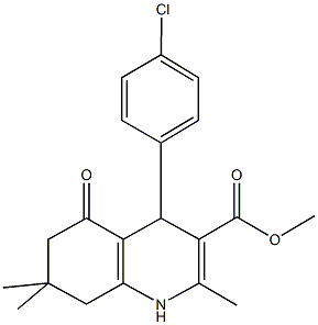 methyl 4-(4-chlorophenyl)-2,7,7-trimethyl-5-oxo-1,4,5,6,7,8-hexahydro-3-quinolinecarboxylate Struktur