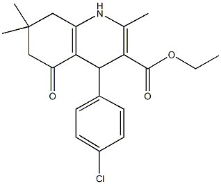 ethyl 4-(4-chlorophenyl)-2,7,7-trimethyl-5-oxo-1,4,5,6,7,8-hexahydro-3-quinolinecarboxylate Struktur