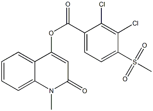 1-methyl-2-oxo-1,2-dihydro-4-quinolinyl 2,3-dichloro-4-(methylsulfonyl)benzoate Struktur