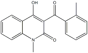 4-hydroxy-1-methyl-3-(2-methylbenzoyl)-2(1H)-quinolinone Struktur