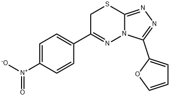 3-(2-furyl)-6-{4-nitrophenyl}-7H-[1,2,4]triazolo[3,4-b][1,3,4]thiadiazine Struktur