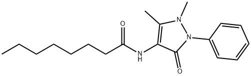 N-(1,5-dimethyl-3-oxo-2-phenyl-2,3-dihydro-1H-pyrazol-4-yl)octanamide Struktur