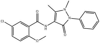 5-chloro-N-(1,5-dimethyl-3-oxo-2-phenyl-2,3-dihydro-1H-pyrazol-4-yl)-2-methoxybenzamide Struktur