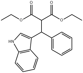 diethyl 2-[1H-indol-3-yl(phenyl)methyl]malonate Struktur