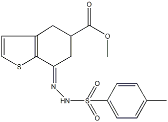 methyl 7-{[(4-methylphenyl)sulfonyl]hydrazono}-4,5,6,7-tetrahydro-1-benzothiophene-5-carboxylate Struktur