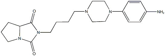 2-{4-[4-(4-aminophenyl)-1-piperazinyl]butyl}tetrahydro-1H-pyrrolo[1,2-c]imidazole-1,3(2H)-dione Struktur