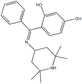 4-{phenyl[(2,2,6,6-tetramethyl-4-piperidinyl)imino]methyl}-1,3-benzenediol Struktur