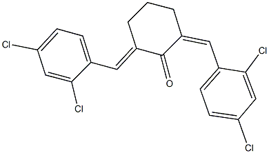 2,6-bis(2,4-dichlorobenzylidene)cyclohexanone Struktur