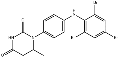 6-methyl-1-[4-(2,4,6-tribromoanilino)phenyl]dihydro-2,4(1H,3H)-pyrimidinedione Struktur