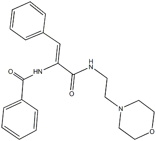 N-[1-({[2-(4-morpholinyl)ethyl]amino}carbonyl)-2-phenylvinyl]benzamide Struktur