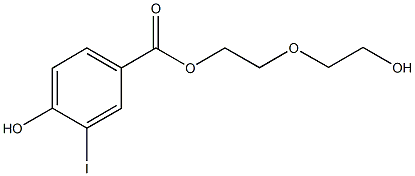 2-(2-hydroxyethoxy)ethyl 4-hydroxy-3-iodobenzoate Struktur