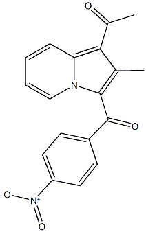 1-(3-{4-nitrobenzoyl}-2-methyl-1-indolizinyl)ethanone Struktur