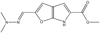 methyl 2-(2,2-dimethylcarbohydrazonoyl)-6H-furo[2,3-b]pyrrole-5-carboxylate Struktur